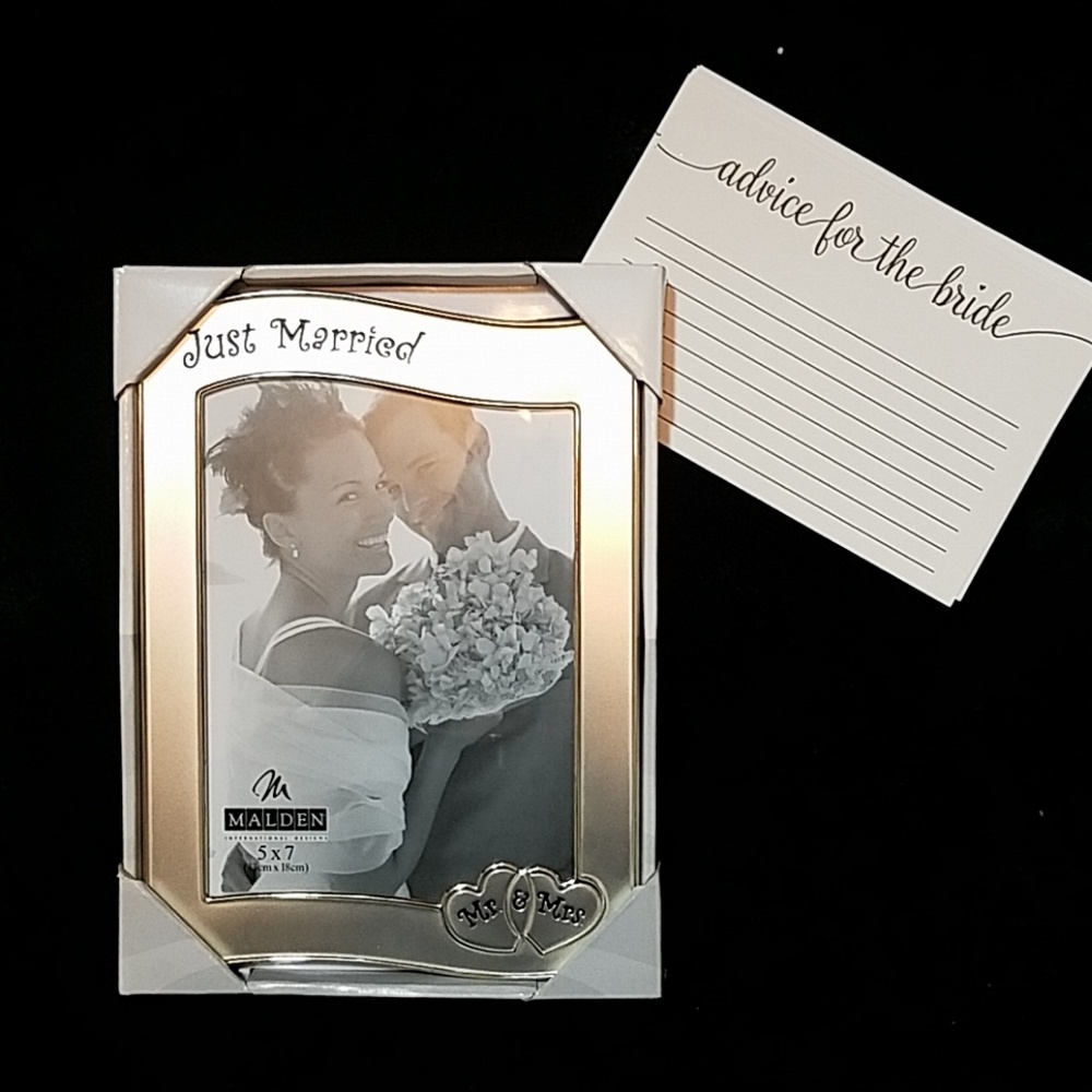 Malden silver frame just married and advice cards
